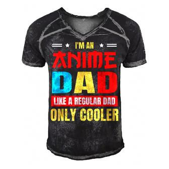 Anime Dad Like A Regular Dad Only Cooler Otaku Fathers Day  Gift For Women Men's Short Sleeve V-neck 3D Print Retro Tshirt