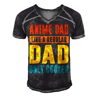 Anime Fathers Birthday Anime Dad Only Cooler Funny Vintage  Gift For Women Men's Short Sleeve V-neck 3D Print Retro Tshirt