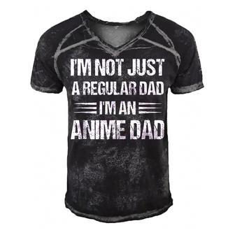 Anime Fathers Birthday Im An Anime Dad Fathers Day Anime  Gift For Women Men's Short Sleeve V-neck 3D Print Retro Tshirt