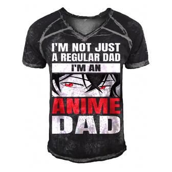 Anime Fathers Birthday Im An Anime Dad Funny Fathers Day  Gift For Women Men's Short Sleeve V-neck 3D Print Retro Tshirt