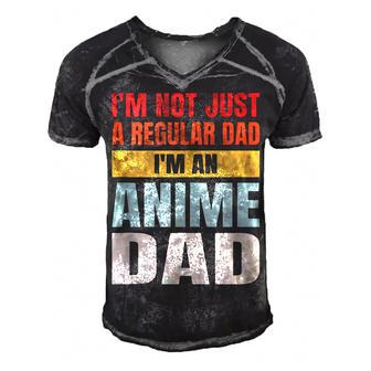 Anime Fathers Birthday Im An Anime Dad Funny Retro Vintage  Gift For Women Men's Short Sleeve V-neck 3D Print Retro Tshirt