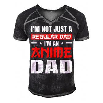 Anime Fathers Day Im Not A Regular Dad Im An Anime Dad Gift For Women Men's Short Sleeve V-neck 3D Print Retro Tshirt | Mazezy