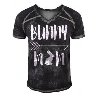 Bunny Mom Funny Rabbit Mum Gift For Women Men's Short Sleeve V-neck 3D Print Retro Tshirt | Mazezy