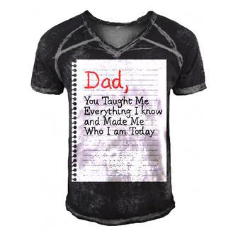 Dad Taught Me Everything Father’S Day Father Love Graphic Gift For Women Men's Short Sleeve V-neck 3D Print Retro Tshirt | Mazezy