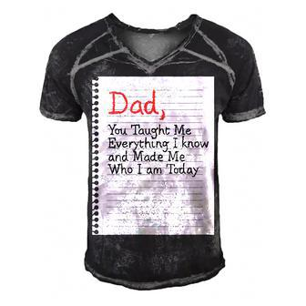 Dad Taught Me Everything Father’S Day Father Love Graphic Gift For Womens Gift For Women Men's Short Sleeve V-neck 3D Print Retro Tshirt | Mazezy