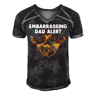 Embarrassing Dad Alert Parents Family Mom Dad Relatives Gift For Women Men's Short Sleeve V-neck 3D Print Retro Tshirt | Mazezy