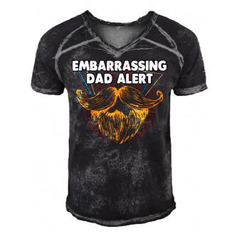 Embarrassing Dad Alert Parents Family Mom Dad Relatives Gift For Womens Gift For Women Men's Short Sleeve V-neck 3D Print Retro Tshirt | Mazezy