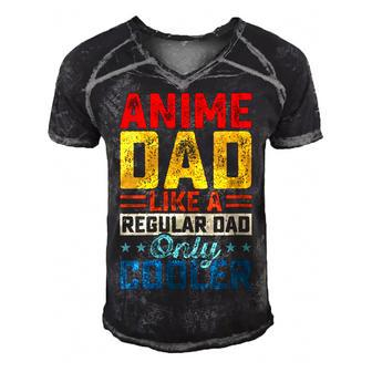 Father’S Day Anime Dad Daddy Father Papa Graphic From Son Gift For Womens Gift For Women Men's Short Sleeve V-neck 3D Print Retro Tshirt | Mazezy