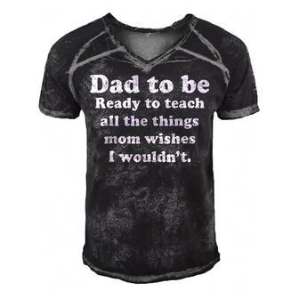 Fathers Day Dad Sayings Happy Fathers Day Gift For Women Men's Short Sleeve V-neck 3D Print Retro Tshirt | Mazezy