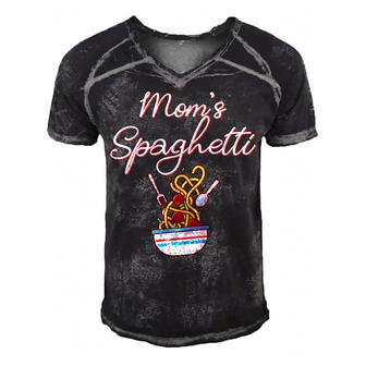 Funny Moms Spaghetti And Meatballs Meme Mothers Day Food Gift For Women Men's Short Sleeve V-neck 3D Print Retro Tshirt | Mazezy