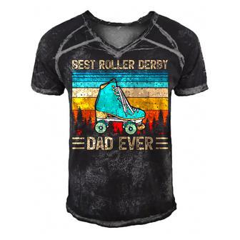 Funny Vintage Retro Best Roller Derby Dad Ever Fathers Day   Gift For Mens Gift For Women Men's Short Sleeve V-neck 3D Print Retro Tshirt