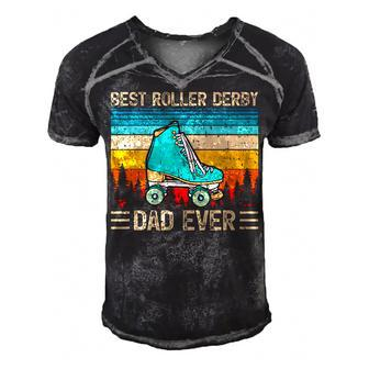 Funny Vintage Retro Best Roller Derby Dad Ever Fathers Day   Gift For Women Men's Short Sleeve V-neck 3D Print Retro Tshirt