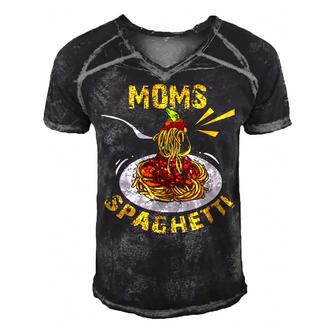Moms Spaghetti Food Lovers Mothers Day Novelty Gift For Women Men's Short Sleeve V-neck 3D Print Retro Tshirt | Mazezy
