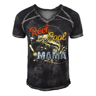 Mothers Day Funny Retro Reel Cool Mama Fishing Lover   Gift For Women Men's Short Sleeve V-neck 3D Print Retro Tshirt