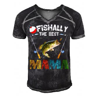 Ofishally The Best Mama Fishing Rod Mommy Funny Mothers Day   Gift For Women Men's Short Sleeve V-neck 3D Print Retro Tshirt