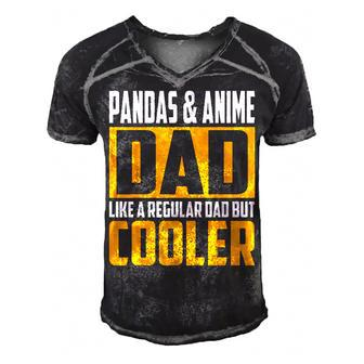 Pandas And Anime Dad  Like A Regular Dad But Cooler  Gift For Mens Gift For Women Men's Short Sleeve V-neck 3D Print Retro Tshirt