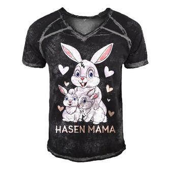 Rabbit Mum Design Cute Bunny Outfit For Girls Gift For Women Men's Short Sleeve V-neck 3D Print Retro Tshirt | Mazezy
