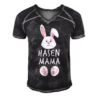 Rabbit Mum Family Partner Look Easter Bunny Gift Easter Gift For Womens Gift For Women Men's Short Sleeve V-neck 3D Print Retro Tshirt | Mazezy
