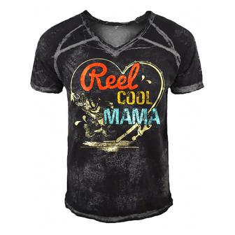 Reel Cool Mama Fishing Mothers Day For Gift For Womens Gift For Women Men's Short Sleeve V-neck 3D Print Retro Tshirt | Mazezy