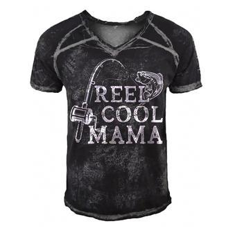 Retro Reel Cool Mama Fishing Fisher Mothers Day Gift For Womens Gift For Women Men's Short Sleeve V-neck 3D Print Retro Tshirt | Mazezy