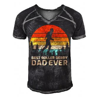 Retro Vintage Best Roller Derby Dad Ever Fathers Day   Gift For Women Men's Short Sleeve V-neck 3D Print Retro Tshirt