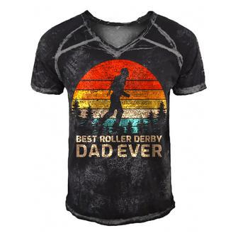Retro Vintage Best Roller Derby Dad Ever Fathers Day  Gift For Womens Gift For Women Men's Short Sleeve V-neck 3D Print Retro Tshirt