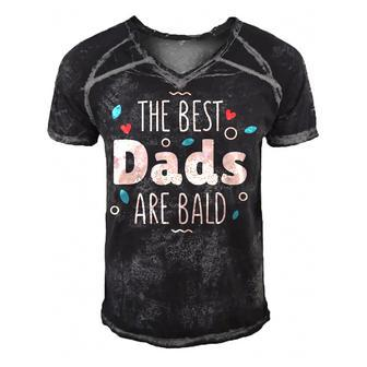 The Best Dads Are Bald Alopecia Awareness And Bald Daddy   Gift For Mens Gift For Women Men's Short Sleeve V-neck 3D Print Retro Tshirt