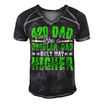 Weed Dad Pot Fathers Day Cannabis Marijuana Papa Daddy Gift For Women Men's Short Sleeve V-neck 3D Print Retro Tshirt | Mazezy