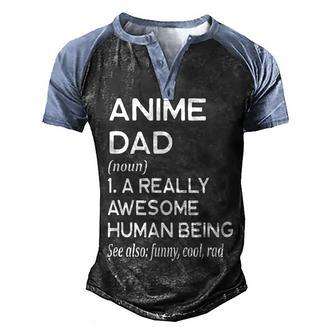 Anime Dad Definition Men's Henley Raglan T-Shirt | Mazezy