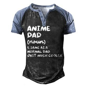 Anime Dad Definition Japanese Men's Henley Raglan T-Shirt | Mazezy