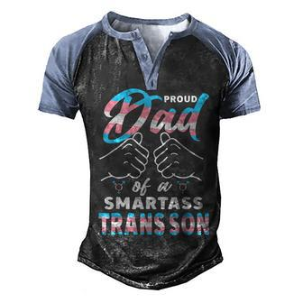 Awesome Proud Trans Dad Pride Lgbt Awareness Fathers Day Men's Henley Raglan T-Shirt | Mazezy UK