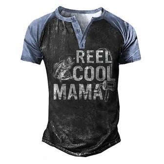 Distressed Reel Cool Mama Fishing Men's Henley Raglan T-Shirt | Mazezy AU