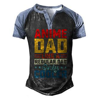 Father’S Day Anime Dad Daddy Father Papa Graphic From Son Men's Henley Raglan T-Shirt | Mazezy
