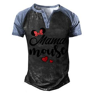 Mama Mouse Mama Mouse Heart Mama Men's Henley Raglan T-Shirt | Mazezy UK