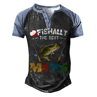 Ofishally The Best Mama Fishing Rod Mommy Men's Henley Raglan T-Shirt | Mazezy CA