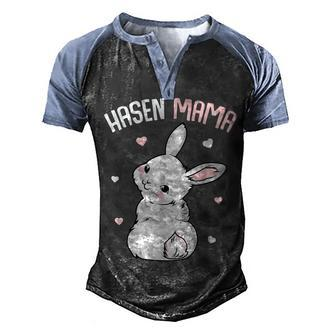 Rabbit Mum With Rabbit Easter Bunny Men's Henley Raglan T-Shirt | Mazezy