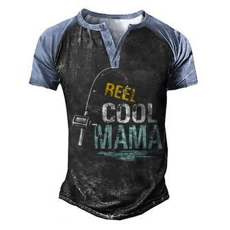 Reel Cool Mama Fishing Fisherman Retro Men's Henley Raglan T-Shirt | Mazezy