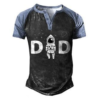Space Dad Astronaut Daddy Outer Space Birthday Party Men's Henley Raglan T-Shirt | Mazezy