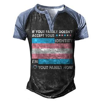 Transgender Support Trans Dad Mom Lgbt Ally Pride Flag Men's Henley Raglan T-Shirt | Mazezy