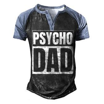 Weapons For Psycho Dad Handgun Lovers Men's Henley Raglan T-Shirt | Mazezy