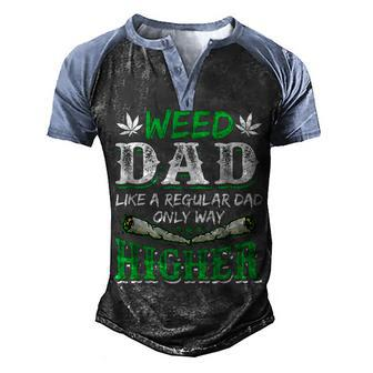 Weed Dad Marijuana 420 Cannabis Thc Pumpkin Themed Men's Henley Raglan T-Shirt | Mazezy