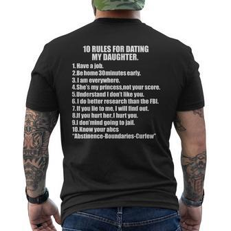 10 Rules Dating My Daughter Overprotective Dad Protective For Women Men's Back Print T-shirt | Mazezy