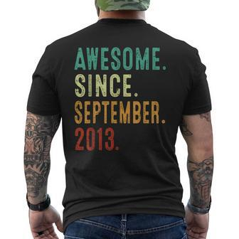 10 Year Old Awesome Since September 2013 10Th Birthday Men's T-shirt Back Print - Seseable