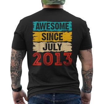 10 Year Old Awesome Since July 2013 10Th Birthday Gifts Mens Back Print T-shirt - Seseable