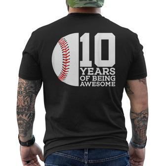 10 Years Of Being Awesome 10Th Birthday Baseball Men's T-shirt Back Print | Mazezy DE