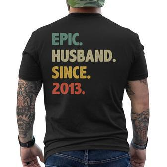10Th Wedding Anniversary For Him - Epic Husband Since 2013 Mens Back Print T-shirt | Mazezy