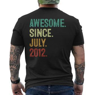 11 Year Old Awesome Since July 2012 11Th Birthday Mens Back Print T-shirt | Mazezy