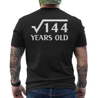 12Th Happy Birthday 12 Years Old Square Root Of 144 Mens Back Print T-shirt | Mazezy