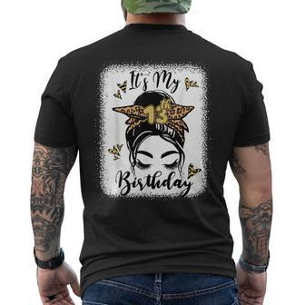13Th Birthday Decorations Girl Messy Bun 13 Years Old Bday Mens Back Print T-shirt - Seseable