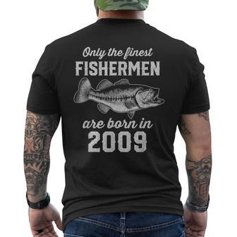 14 Year Old Fisherman Fishing 2009 14Th Birthday Men's T-shirt Back Print | Mazezy